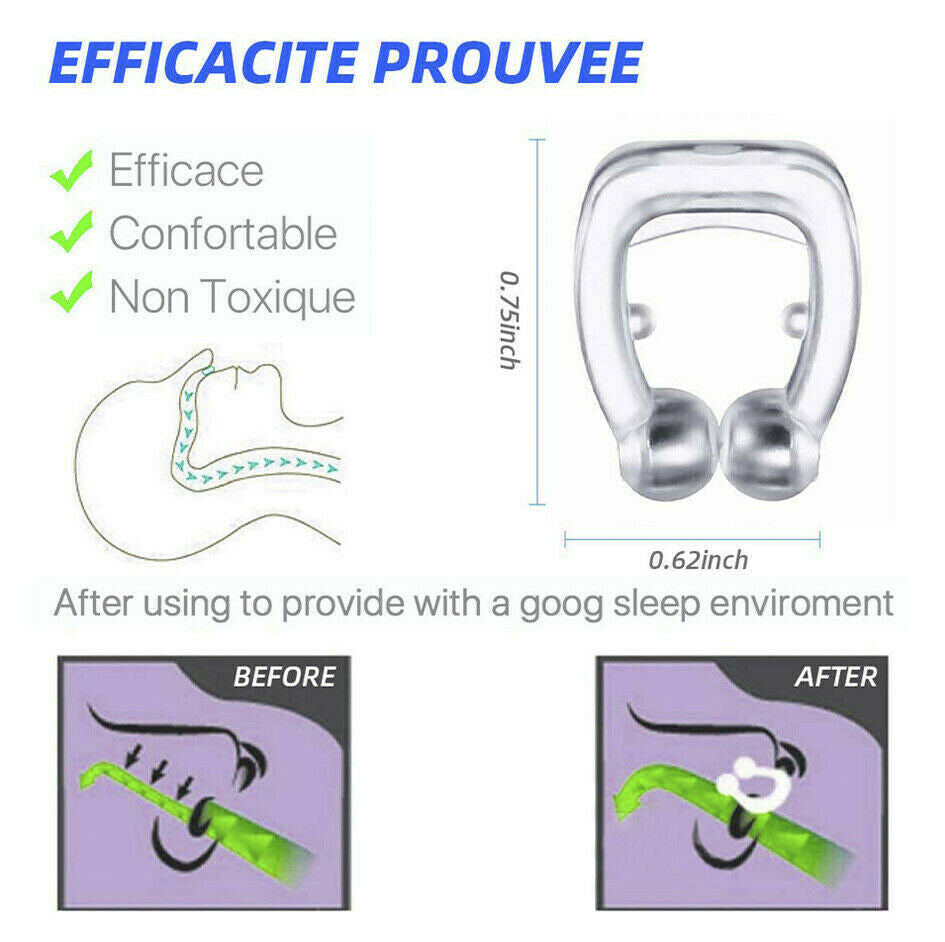 4PCS Anti Snore Magnetic Silicone Nose Clip Stop with Tray