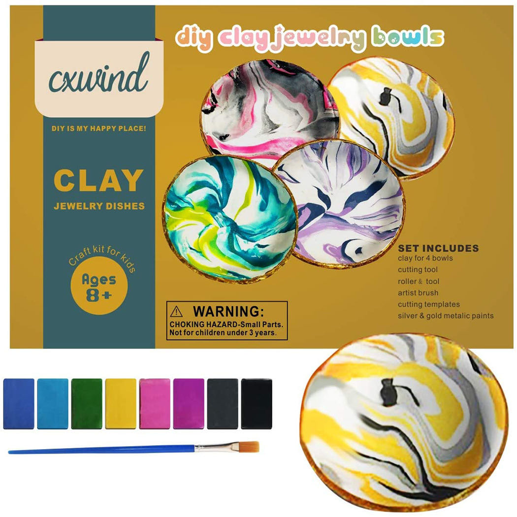 Hapinest DIY Clay Jewelry Dish Arts and Crafts Kit