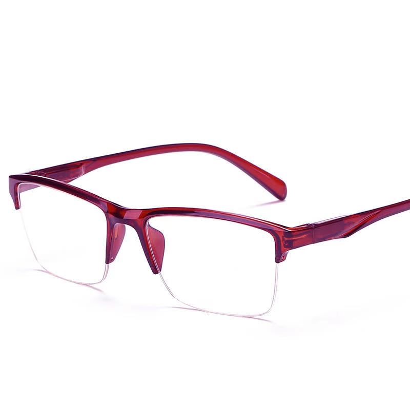 Free Shipping- Ultralight Mens Ladies Magnifying Reading Glasses Clear Half Frame 1.0 1.5 2.0 2.5 3.0 3.5