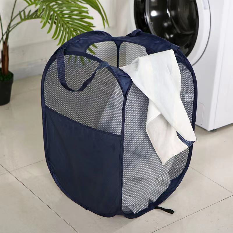 Foldable Mesh Pop Up Washing Laundry Basket