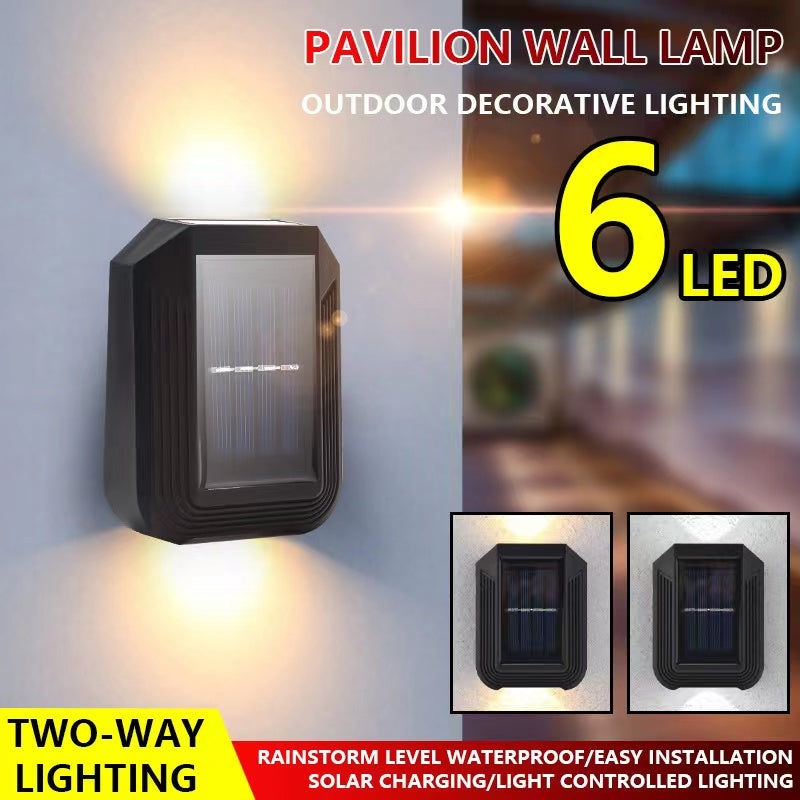 LED Solar Powered Waterproof Wall Light Fence Outdoor Garden