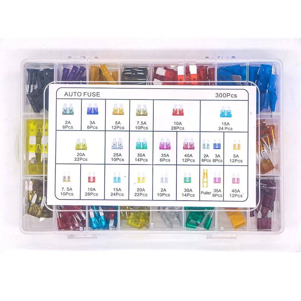 300x Standard Blade Auto Car Assorted Fuse Assortment Kits Sets 2A-35A With Box