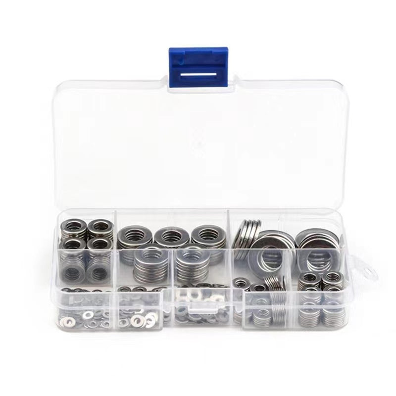 400pcs 304 Stainless Steel Flat Washer Washers Assortment Set Value Kit