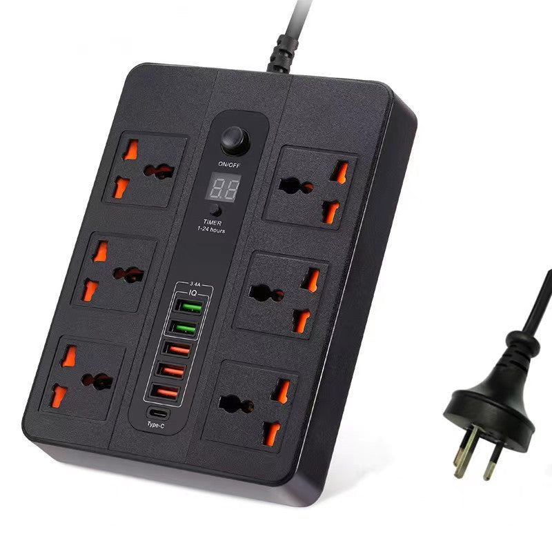 OEM Intelligent 6 Way USB A/USB Type C Charging Ports Power Board Surge Protected USB charger Power Strip