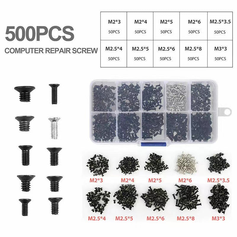 500PCS Computer Screws Kits For Universal Desktop PC Laptop Screw Replacing Part