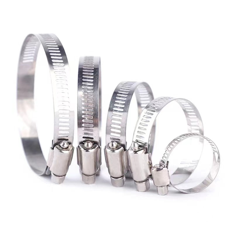 61X Stainless Steel Hose Clamps Clips Adjustable Range Worm Gear Pipe Clamp Kit