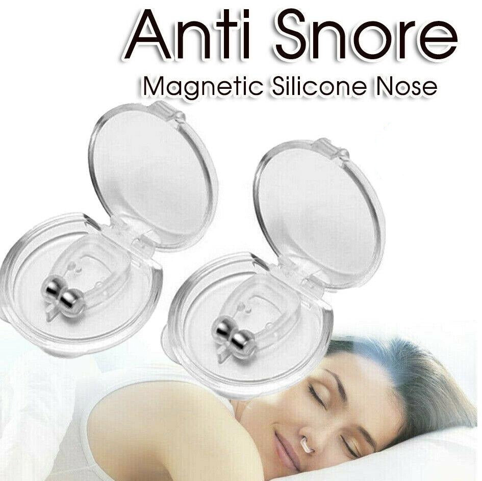 4PCS Anti Snore Magnetic Silicone Nose Clip Stop with Tray