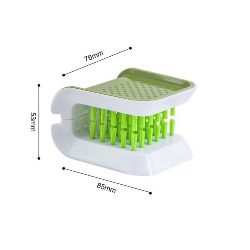 New Joseph Double-Sided U-Shaped Cleaning Brush Blade Brush Knife/Cutlery Cleaner Kitchen Cleaning Scrub Green