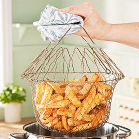 Free Shipping - Chef Basket Steam Rinse Easily Strain Fry Basket Strainer Kitchen Tools