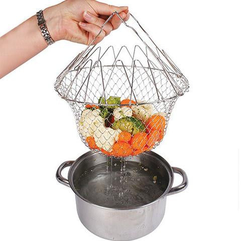 Free Shipping - Chef Basket Steam Rinse Easily Strain Fry Basket Strainer Kitchen Tools