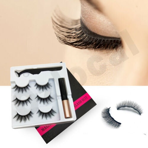 Magnetic False Eyelashes Natural Eye Lashes Extension Liquid Eyeliner Tweezer