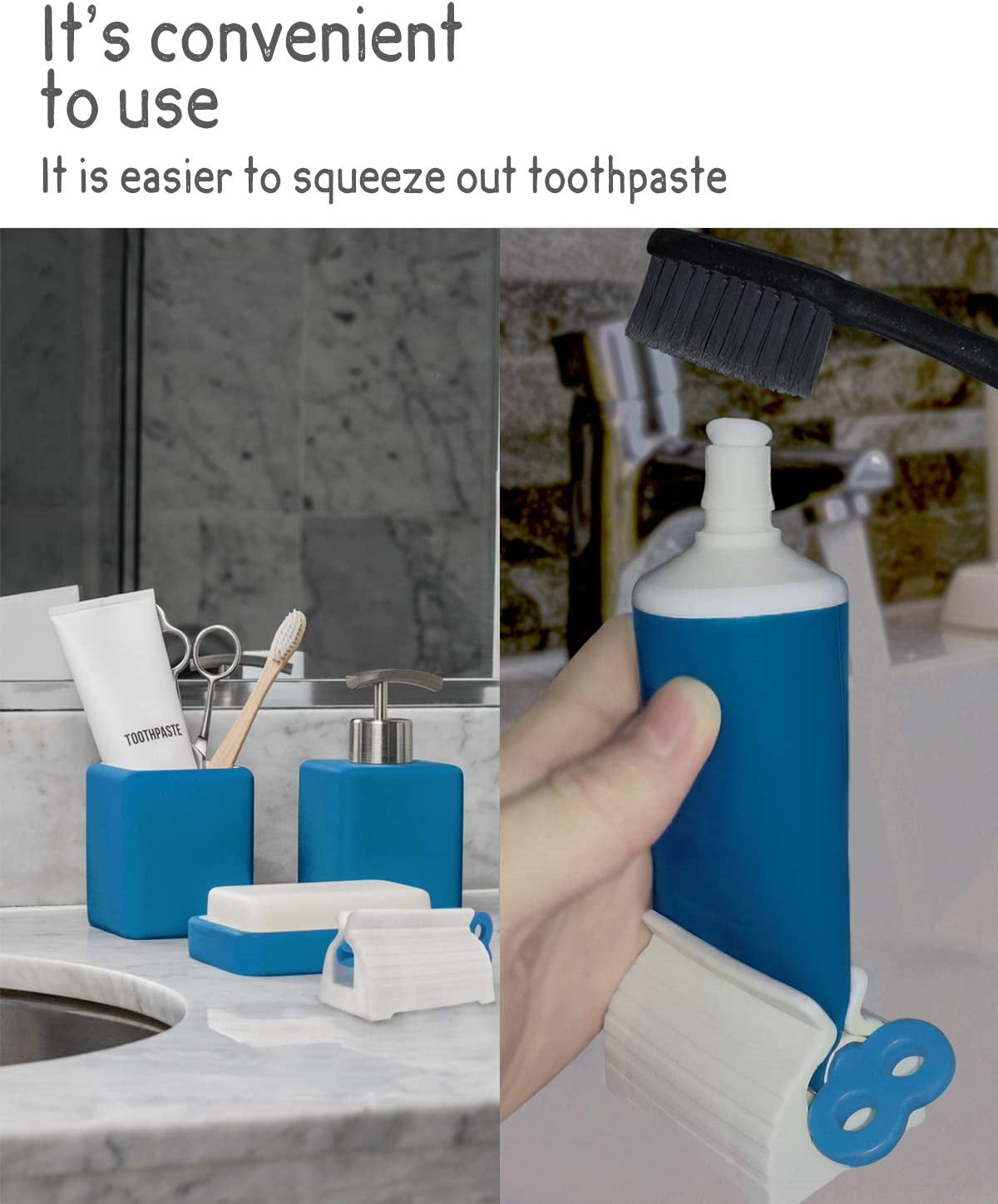 Toothpaste Squeezer Bathroom Tube Easy Stand Dispenser Rolling Holder Seat