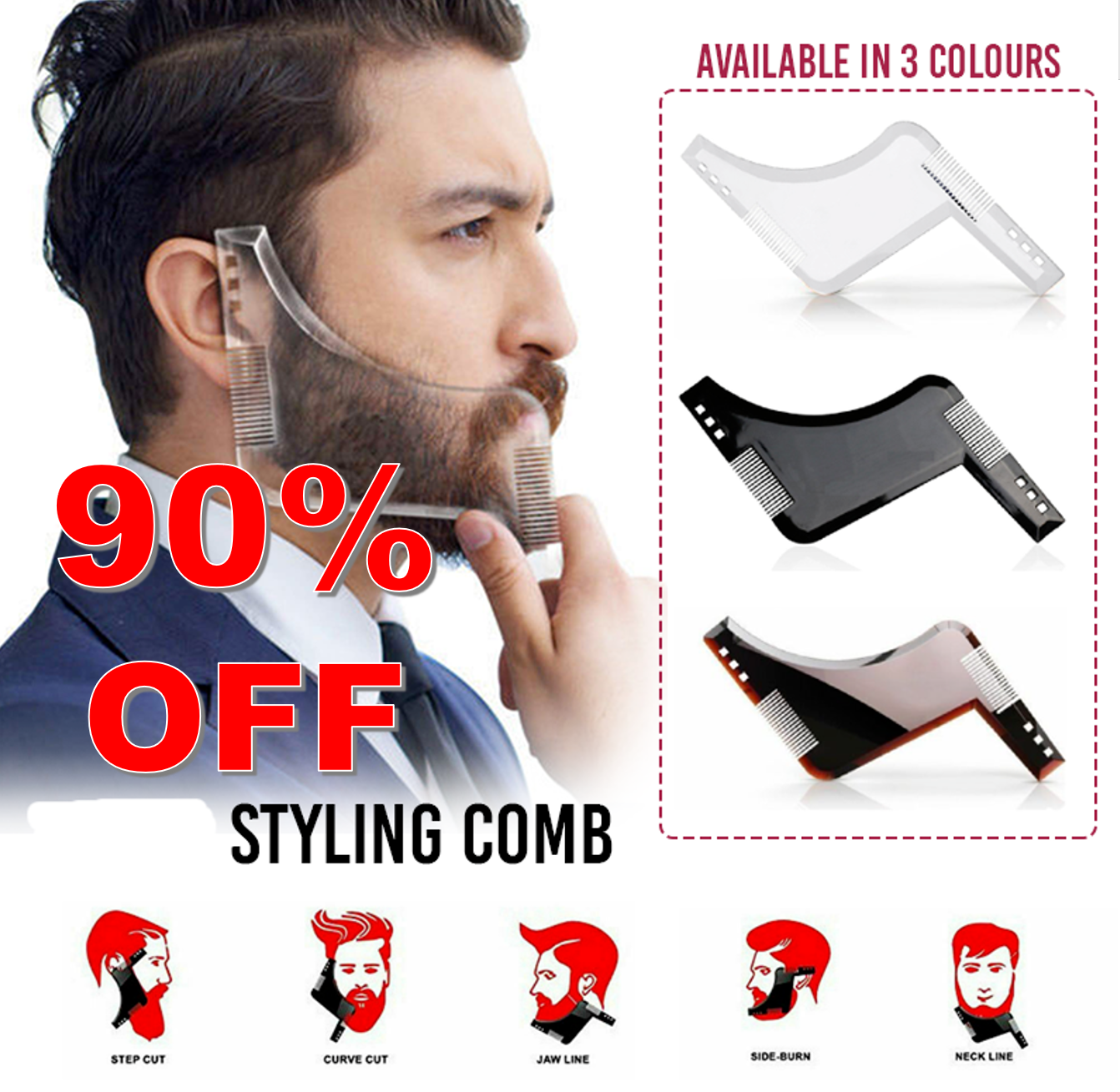 Free shipping-Beard Styling Shaping Stencil