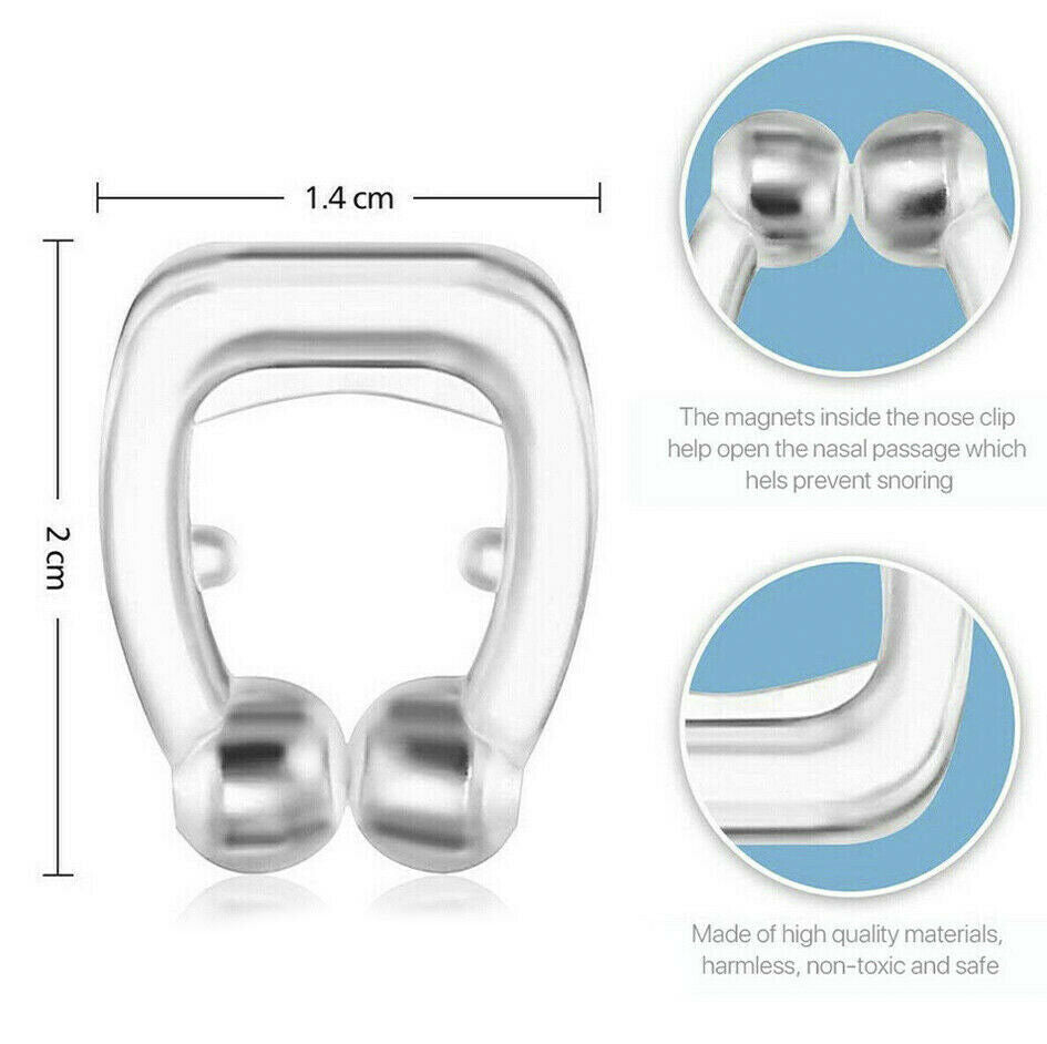 4PCS Anti Snore Magnetic Silicone Nose Clip Stop with Tray