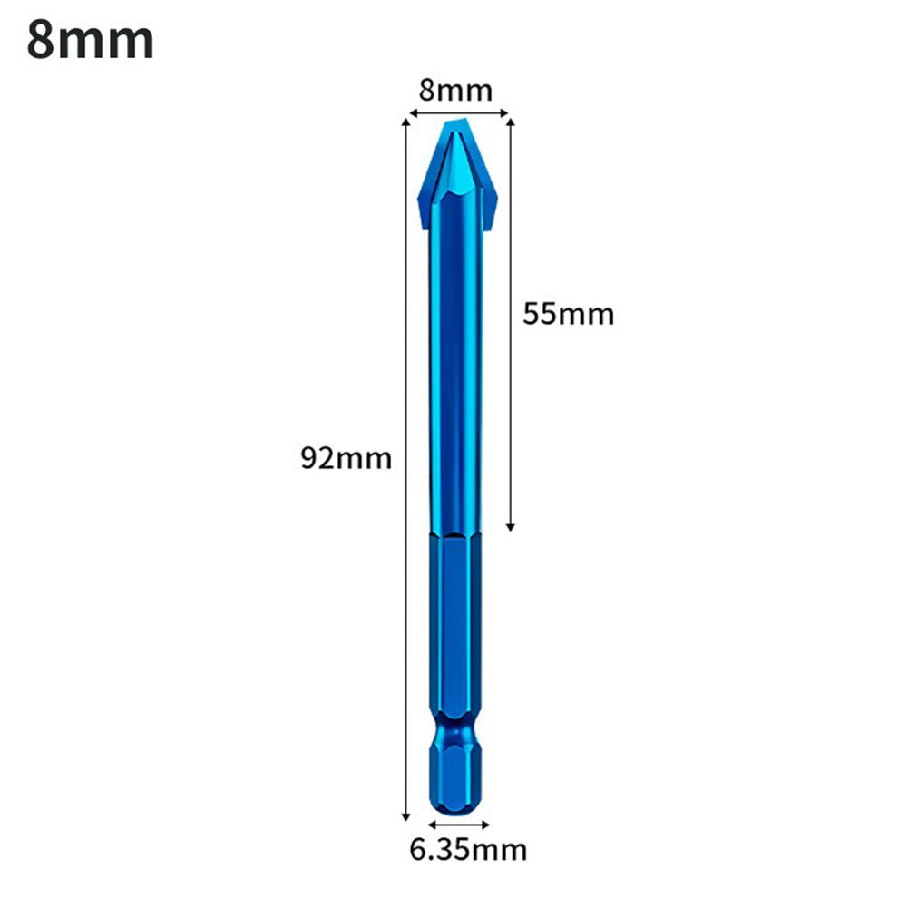 4pcs Tilted Eccentric Drill Hex Shank Triangular Bit Ceramic Glass Common Brick