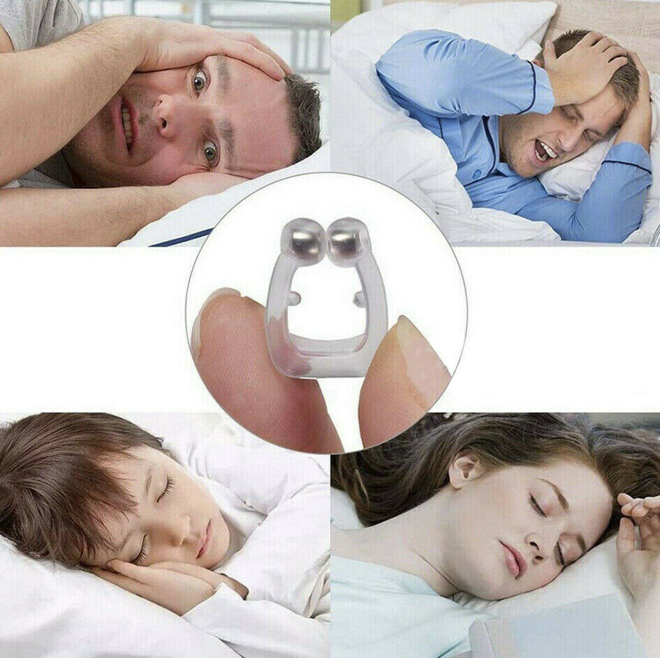 4PCS Anti Snore Magnetic Silicone Nose Clip Stop with Tray