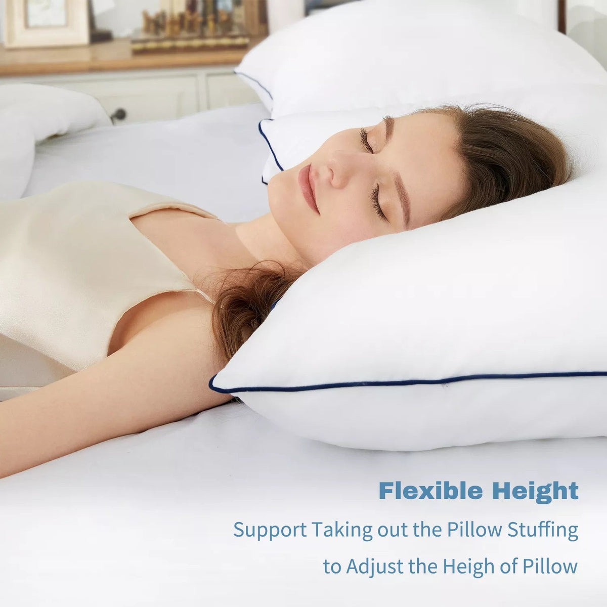 HILTON High Quality Cotton Pillow 800G with bag 48cm x 74cm