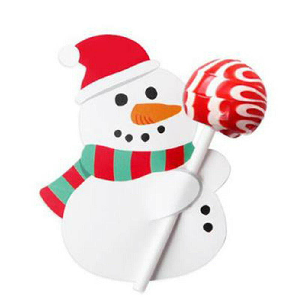 Christmas Party Lollipop 50Pcs Lolly Sugar-loaf Paper Card Penguin Holder Santa