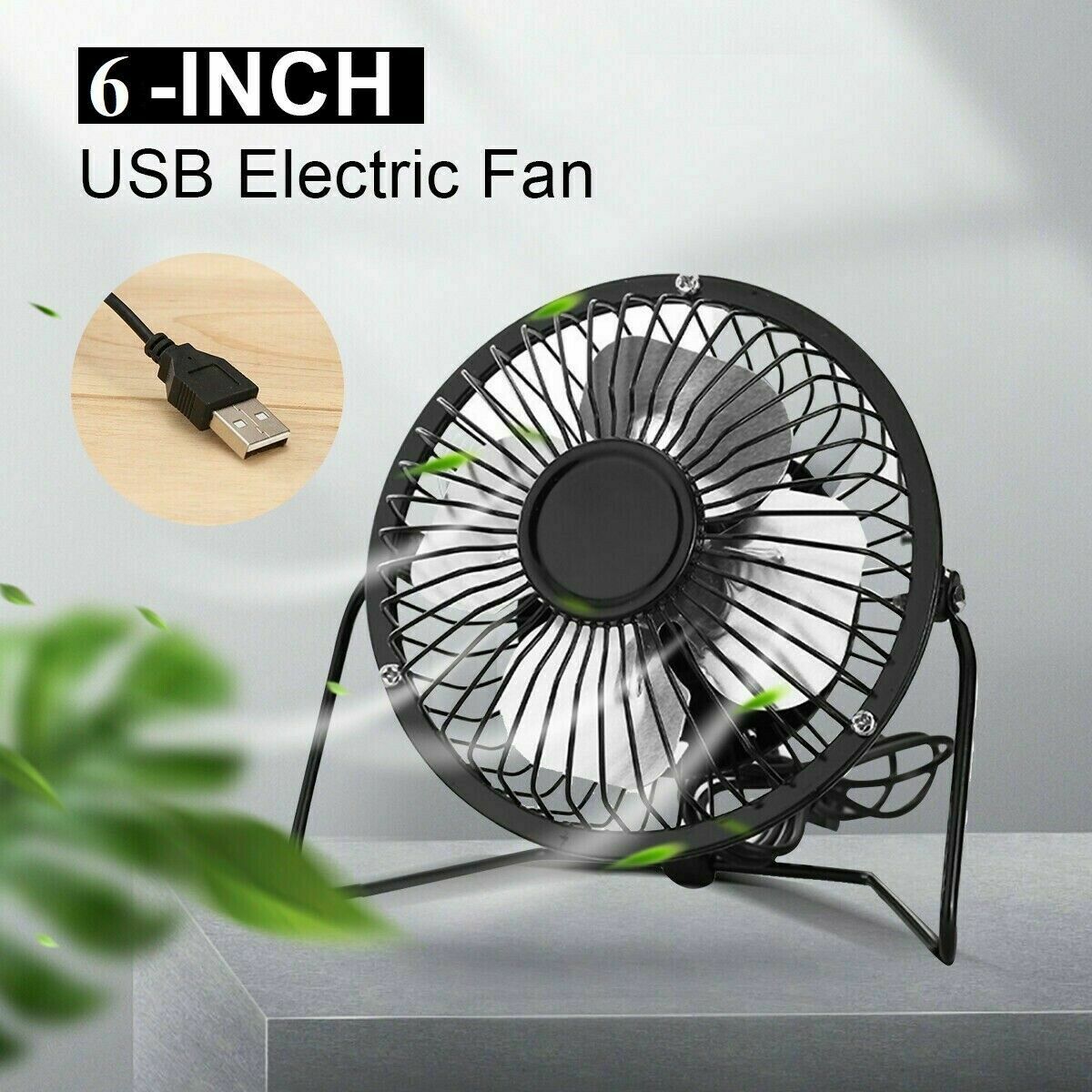 6' Inch USB Powered Desk Noiseless Portable Fan