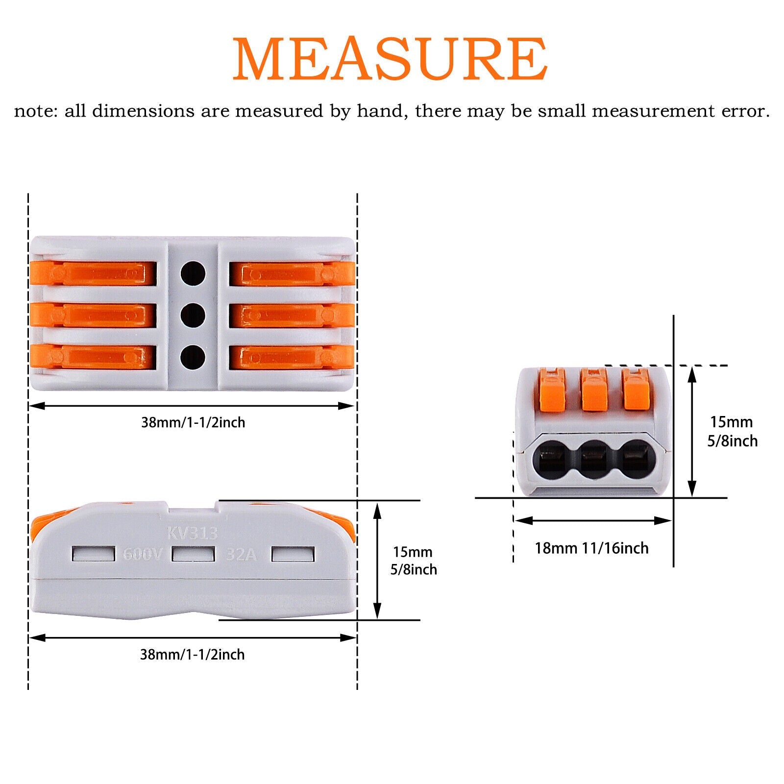 60pcs Reusable Spring Lever Terminal Block Cable Wire Connector 2/3/5 Way