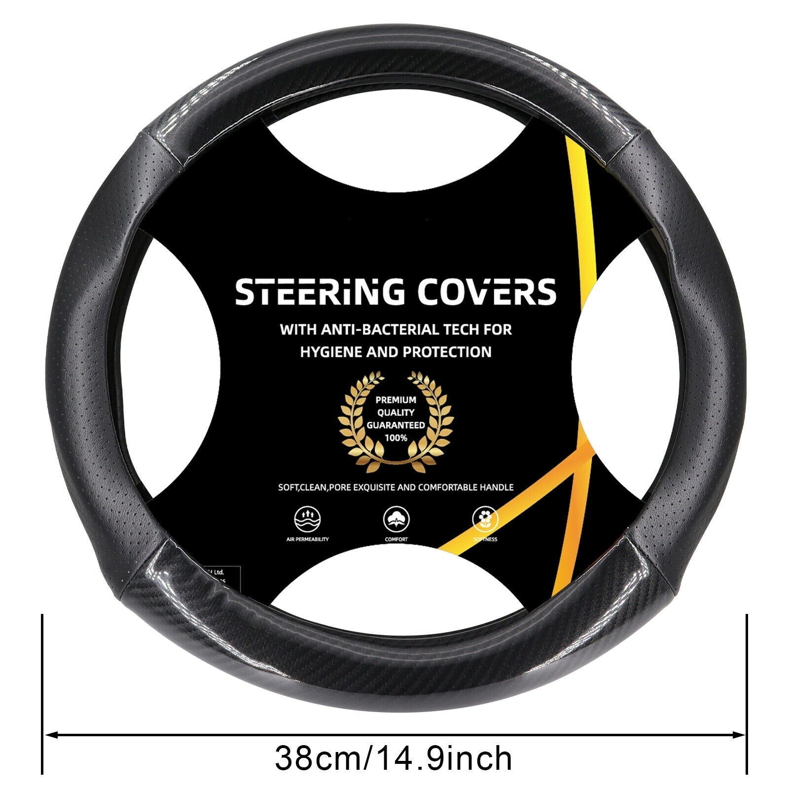 Genuine Caterpiller 15'' Car Leather Steering Wheel Cover