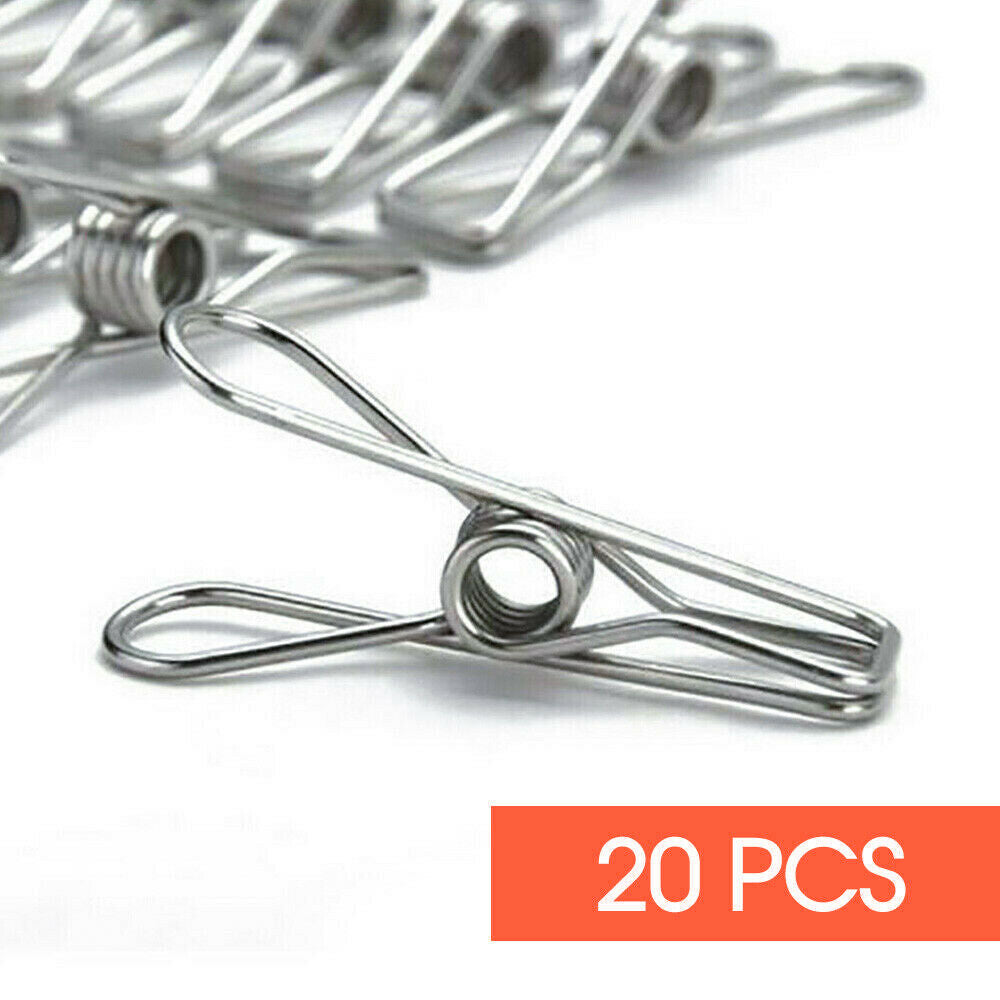 20PC Stainless Pegs Hanging Clips