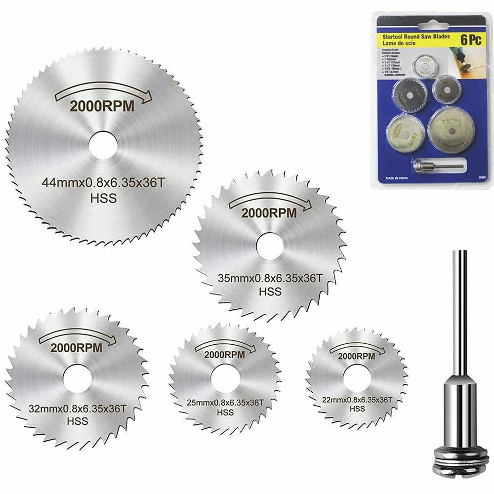 6pcs HSS Saw Disc Blades Set Cutting Wood Aluminum