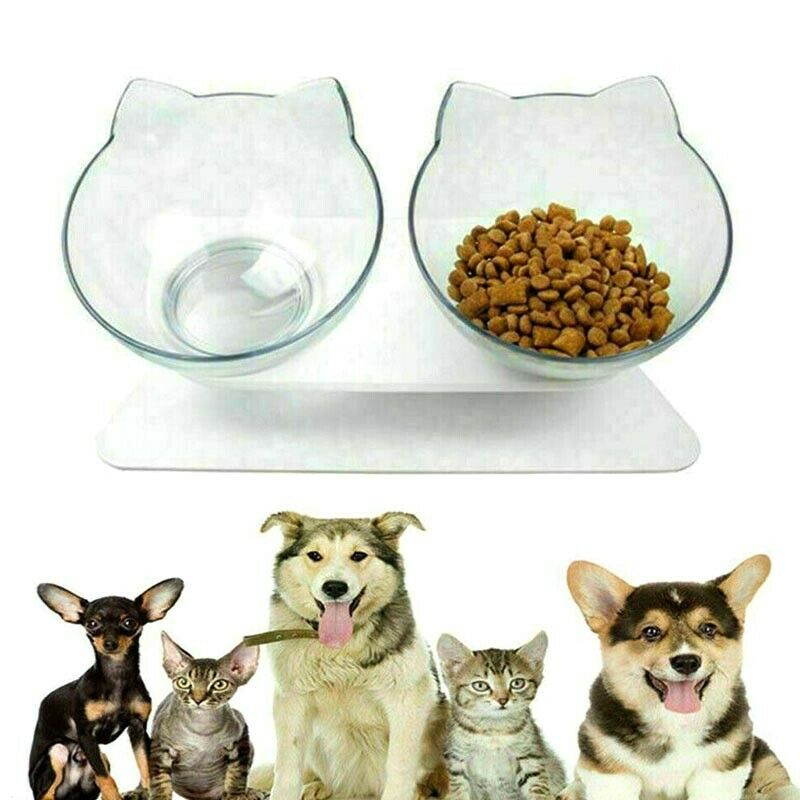 Double Elevated Stand Bowls Pet Bowl Feeder