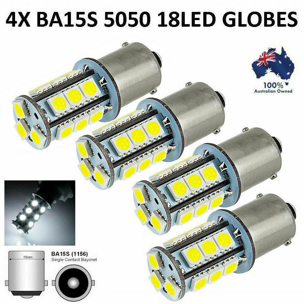 4pcs 12V 1156 BA15S 18 LED Car White Light Bulb