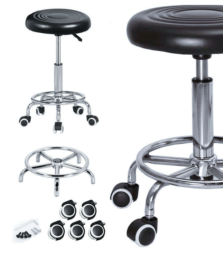 PU Leather Swivel Round Beauty Stool for Salon Lab