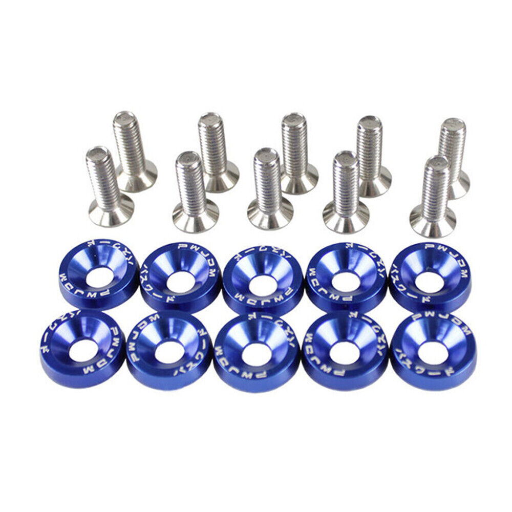 10PCS M6 JDM Car Modified Hex Plate Bolts Styling Concave Washer Bumper Screws