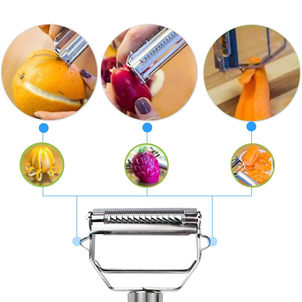 Stainless Steel Serrated Cutter Fruit Peeler Slicer Potato Vegetable