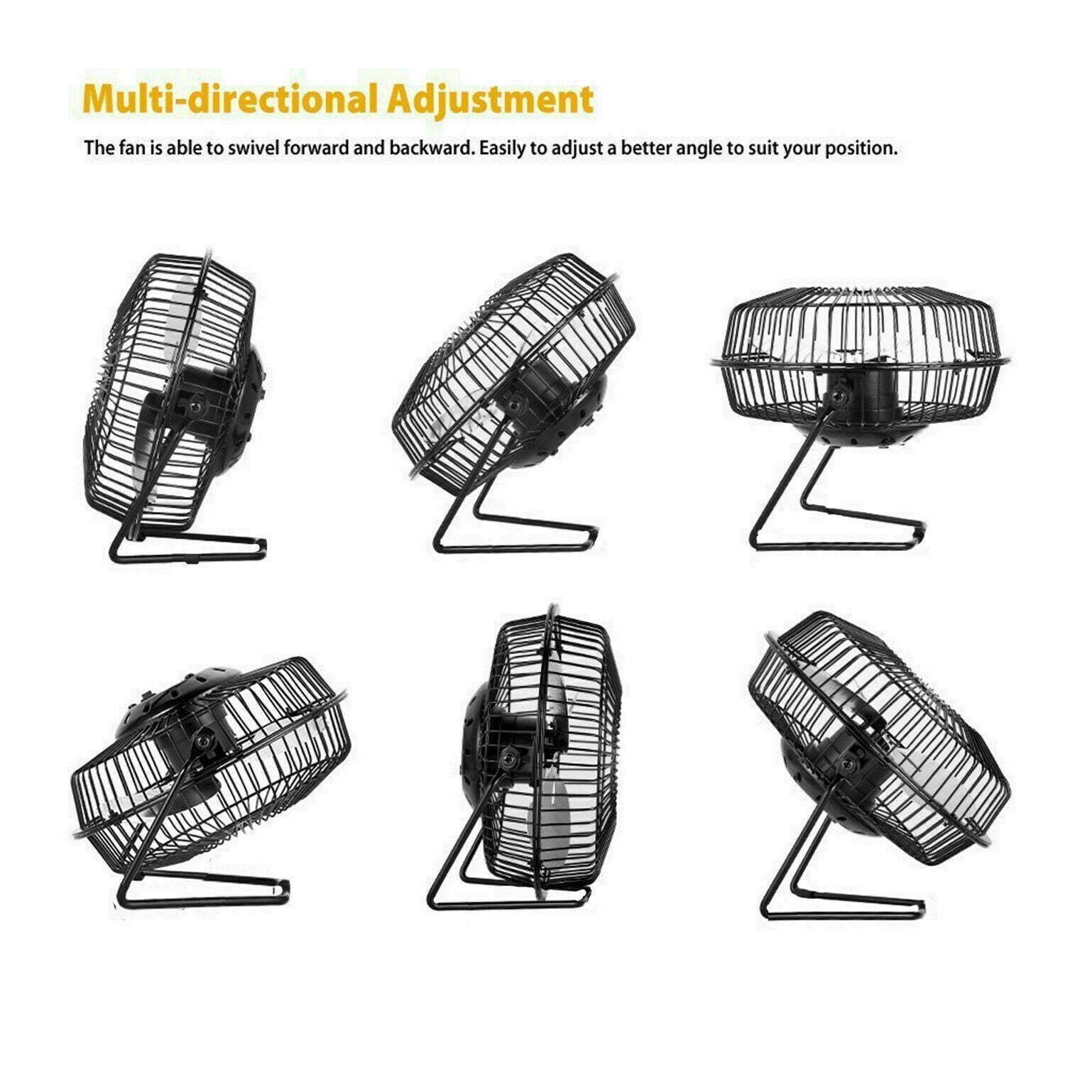 6' Inch USB Powered Desk Noiseless Portable Fan