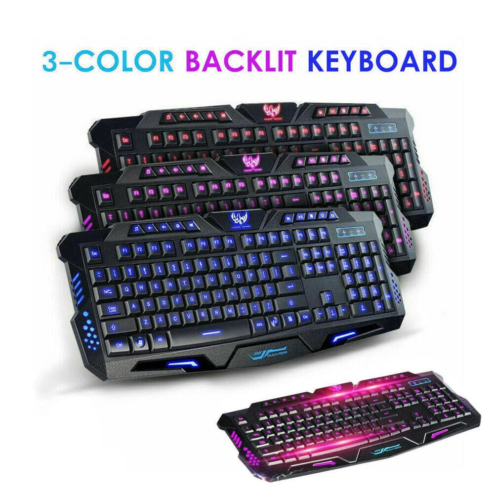 Free shipping- 3 Color LED Backlight Gaming Keyboard