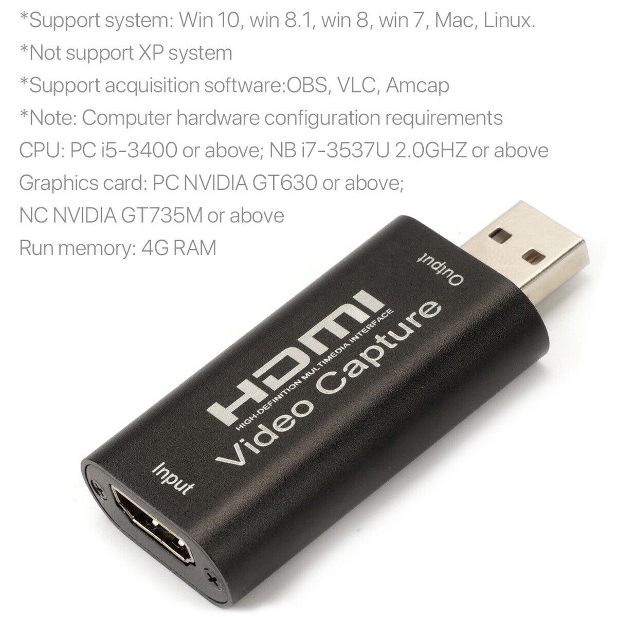 HDMI to USB 3.0 Video Capture Card for 1080P Video Recorder Game Live Streaming