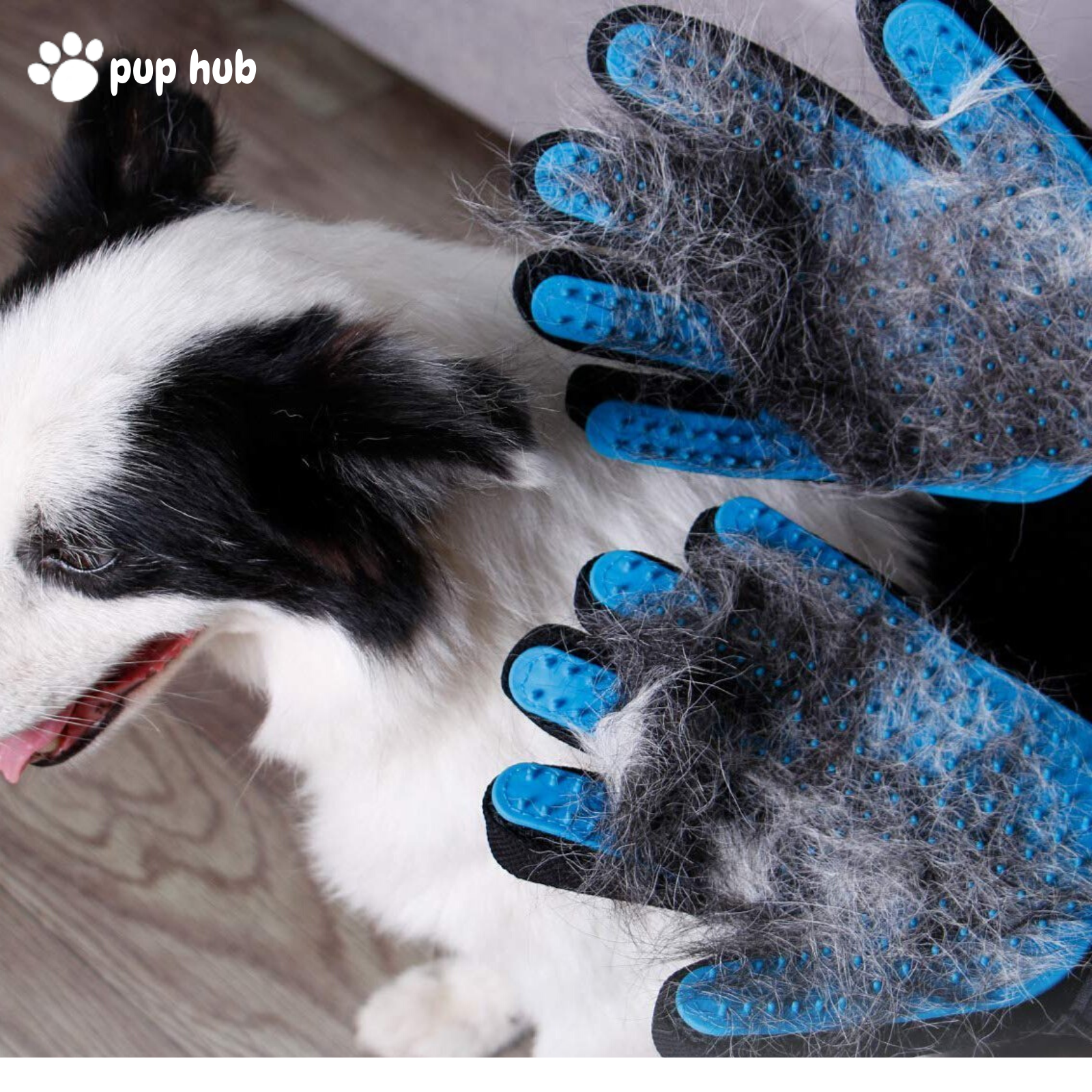 A Pair of Dog Grooming Glove Brush Cleaning Magic For Rabbits Cat Hair Remover