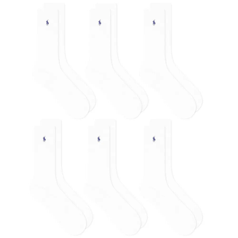 6 packs Polo Ralph Lauren Men's Women's Sports Cotton Crew Socks