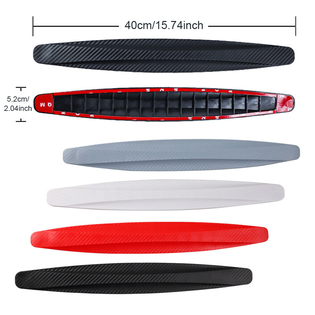 2pcs Car Carbon Fiber Anti-rub Unique Black Strip Bumper Corner Protector Guard