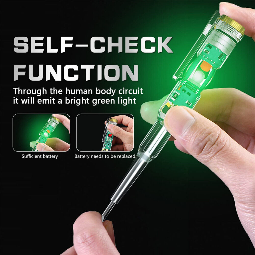 LED Circuit Tester Pen Screwdriver Voltage Detector Pen Electrical Test