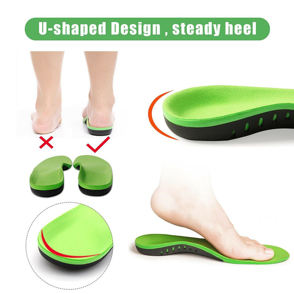 A Pair Orthotic Insoles Arch Support Flat Foot High Plantar Feet Fasciitis Pad Insert