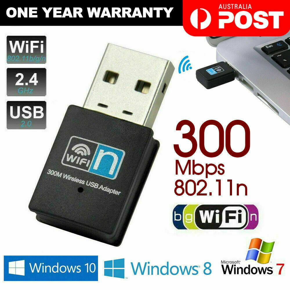 Free shipping-USB Wireless N WiFi Adapter Dongle Network LAN Card 802.11n 300Mbps Windows 10