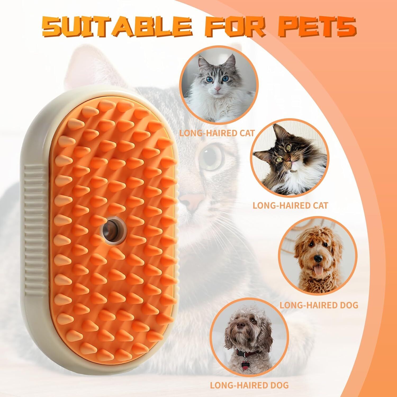 3 in 1 Cat Steam Brush Pet Grooming Dog Brush Electric Spray Massage Steamy