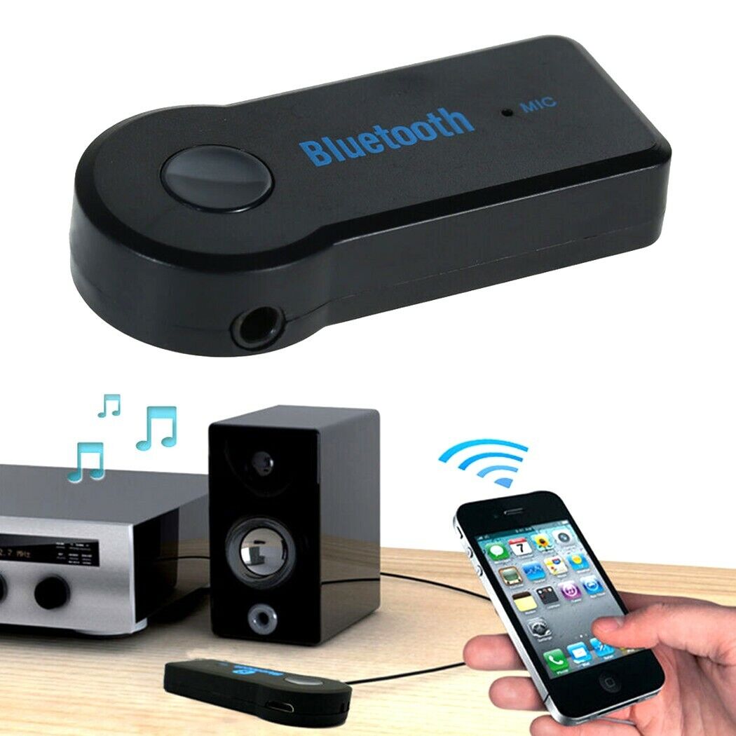 Wireless Bluetooth 3.5mm AUX Audio Stereo Music Home Car Receiver Adapter Mic