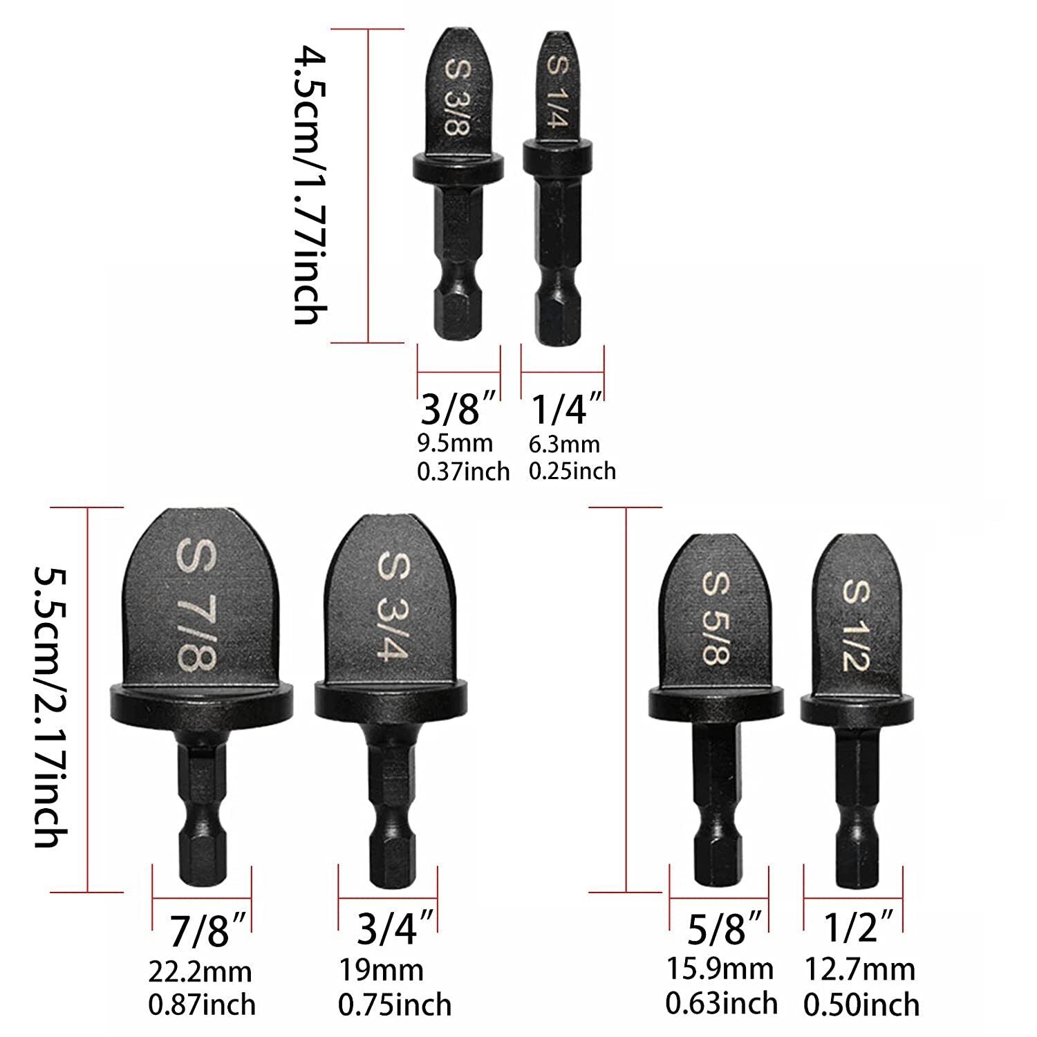 6X Air Conditioner Copper Pipe Flaring Tube Expander Drill Bit Swaging Tools Set