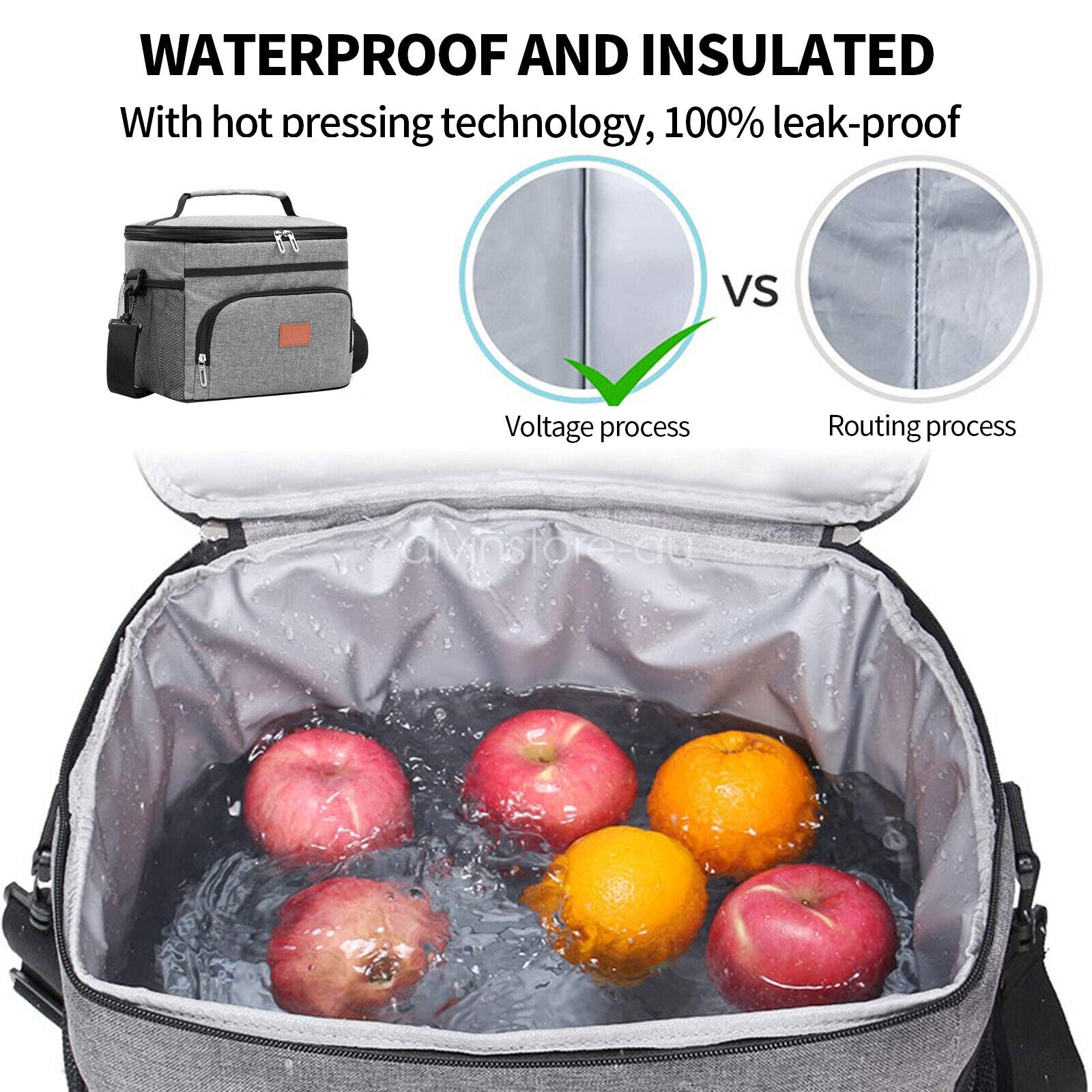 15L Outdoor Portable Lunch Bag Thermal Insulated Food Container Cooler Bag