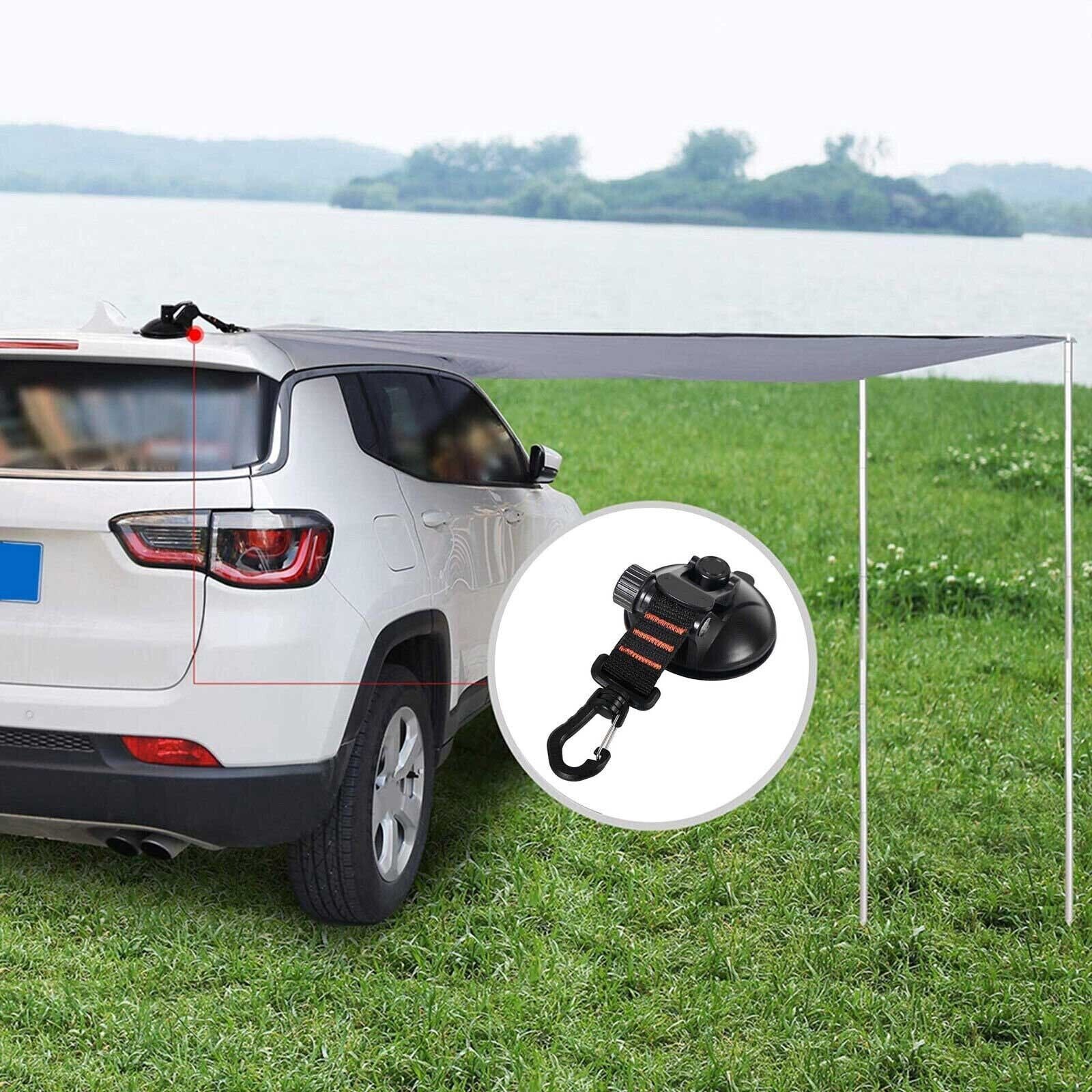 2pcs Heavy Duty Suction Cup Anchor with Securing Hook Tie Down for Car Camping Tarp