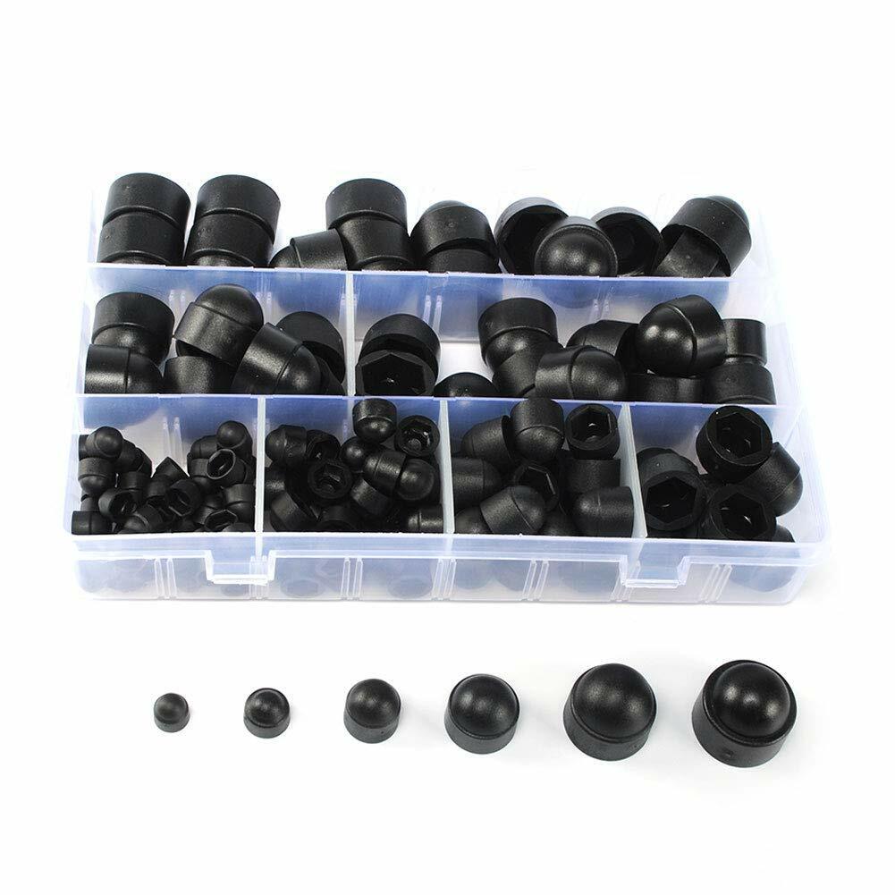 145 Pcs Dome Hex Bolt Nut Head Caps Cover against Tampering M4-M12 Plastic