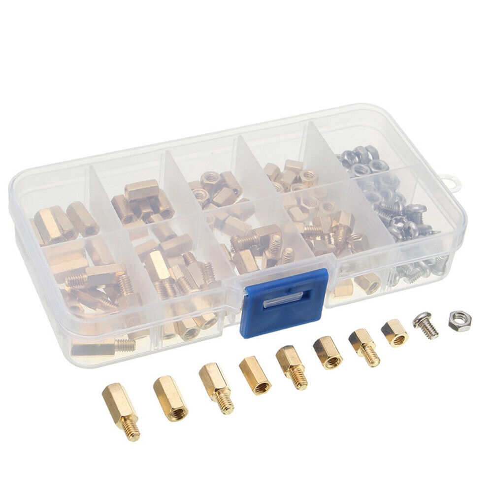 120PCS PCB Board Screws Standoffs M3 Male Female Hex Brass Spacer Nut Assortment