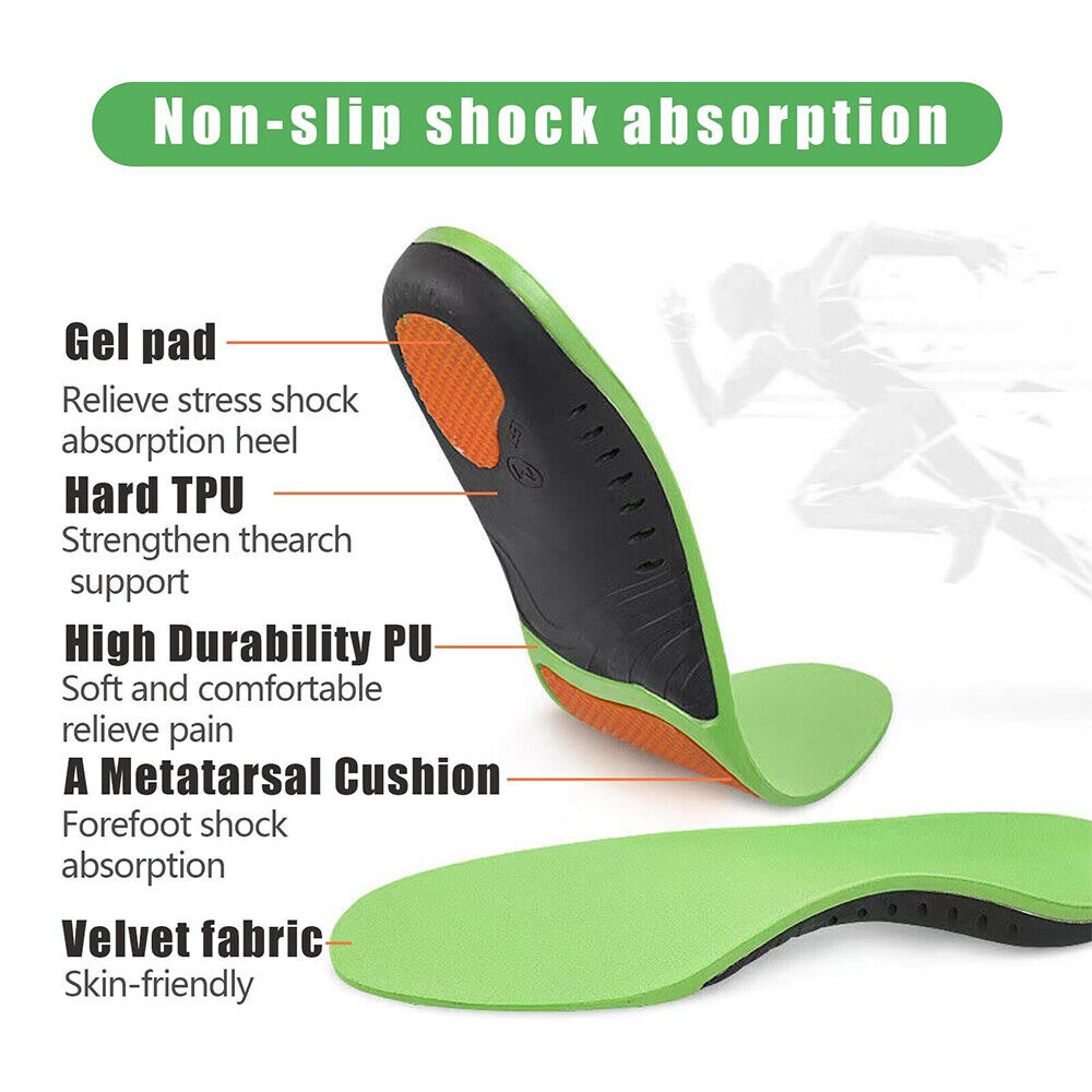 A Pair Orthotic Insoles Arch Support Flat Foot High Plantar Feet Fasciitis Pad Insert