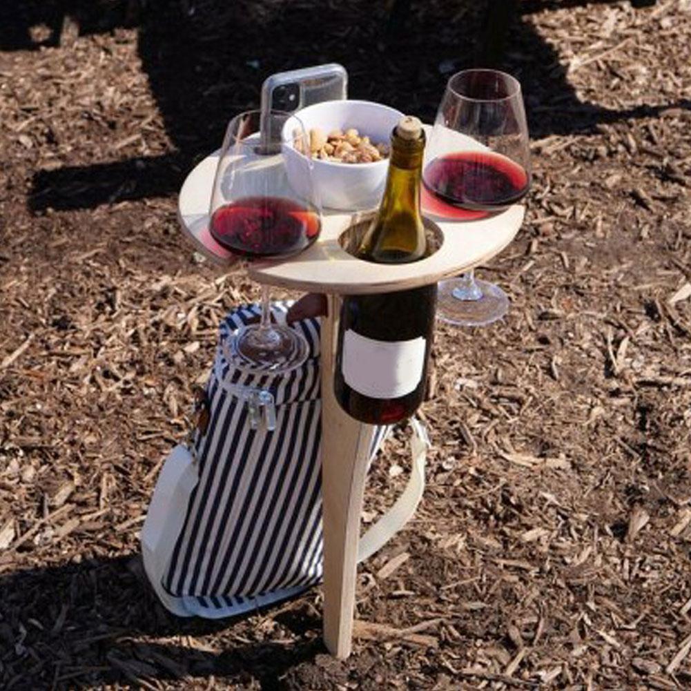 Outdoor Portable Wine Table, Foldable Wine Table Beach Portable Wine Table